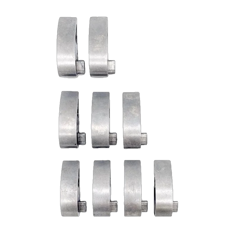 Set of metal bearings on a white background