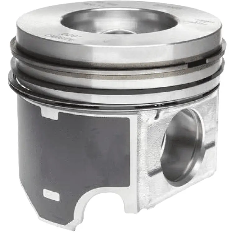 Engine piston with rings and grooves.