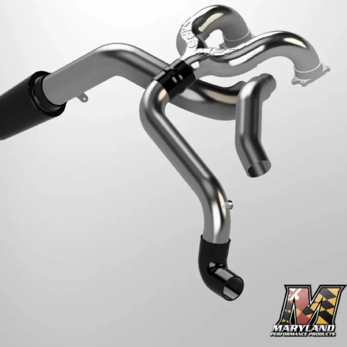 Polished stainless steel motorcycle exhaust headers