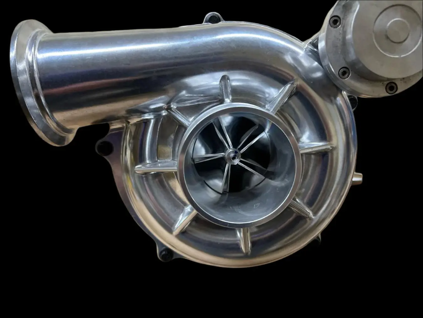 Polished turbocharger compressor housing and impeller
