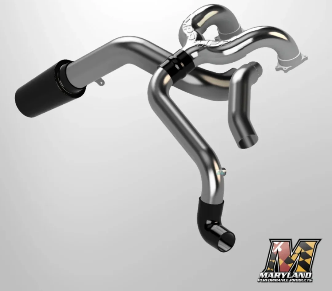 Polished stainless performance car exhaust headers